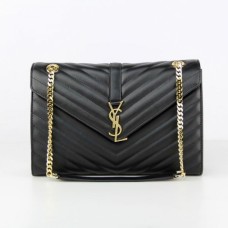 YSL Saint Laurent Klasická velká monogramová kabelka černá 31 cm
