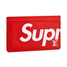 Pouzdro na karty Louis Vuitton x Supreme Porte Carte Simple M67712 z epi kůže