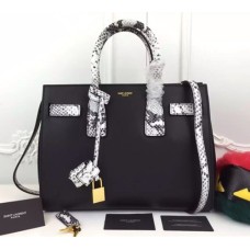 Kabelka Saint Laurent Sac De Jour Tote černá bílá s hadím vzorem 32 cm