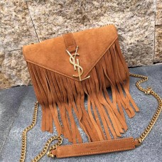 Kožená kabelka YSL Semiš Tassel 22 cm, velbloudí