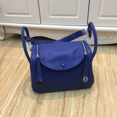 Hermes Lindy 30cm kabelka elektricky modrá stříbrná