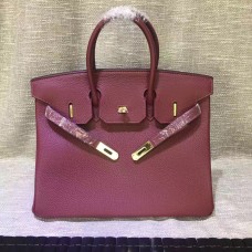 Hermes Birkin 30cm Togo kožená kabelka vínově zlatá