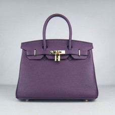 Hermes Birkin 30cm Togo kožené kabelky fialovo-zlaté