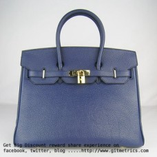 Hermes Birkin 35cm Togo kožené kabelky tmavě modré zlaté