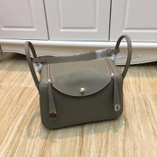 Hermes Lindy 30cm kabelka šedá stříbrná