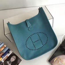 Hermes Evelyne III Togo Kožená Crossbody Taška Modrá