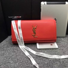 Kabelka YSL Saint Lauren 27cm z hladké kůže, červená