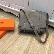 Hermes Steve pánská kožená crossbody taška šedá