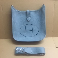 Hermes Evelyne III Togo Kožená Crossbody Taška Modrá Lin