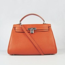 Hermes Kelly 32cm Togo kůže 6108 oranžová stříbrná