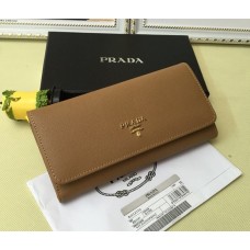 Peněženka Prada 1M1132 Saffiano Leather Hnědá
