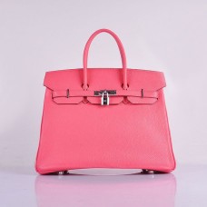 Hermes Birkin 35cm Togo kožené kabelky růžová stříbrná