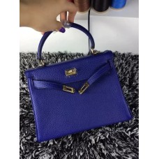 Hermes Kelly 25cm Togo kůže modrá zlatá