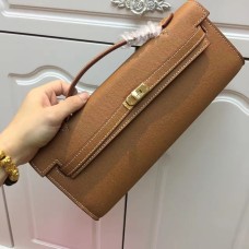 Hermes Kelly Cut 31cm Epsom kožená psaníčka hnědá