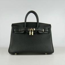 Hermes Birkin 25cm kabelka 6068 černá zlatá