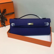 Hermes Kelly Cut 31cm Epsom kožená spojka elektricky modrá