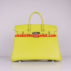 Hermes Birkin 30cm Togo kožené kabelky citronově žluté stříbrné