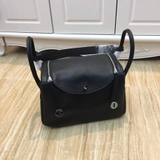 Hermes Lindy 30cm kabelka černá stříbrná