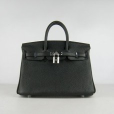 Hermes Birkin 25cm kabelka 6068 černá stříbrná