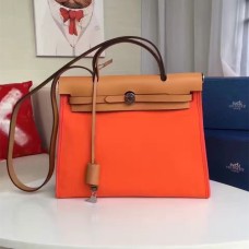 Plátěná taška Hermes Herbag 31cm oranžová