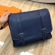Hermes Steve pánská kožená crossbody taška tmavě modrá