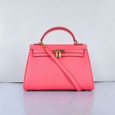 Hermes Kelly 32cm Togo kožená kabelka 6108 růžová zlatá