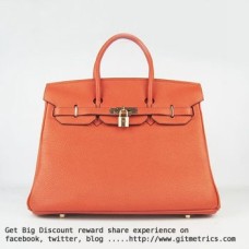 Hermes Birkin 35cm Togo kožené kabelky oranžovo-zlaté