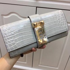 Hermes Medor Clutch 29cm krokodílí šedá