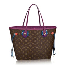 Louis Vuitton M41664 Neverfull MM Totem ramenní taška s monogramem, plátěná