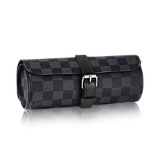 Louis Vuitton N41137 3 hodinkové pouzdro Damier Graphite Canvas