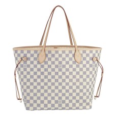 Louis Vuitton N51107 Neverfull MM ramenní taška Damier Azur Canvas